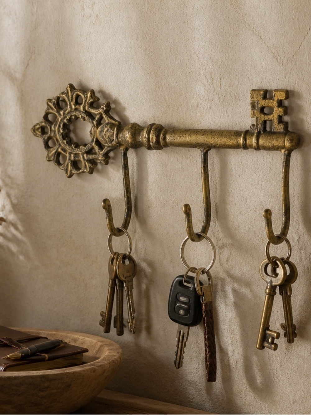 Vintage Cast Iron Pier 1 Key Wall Hook Rack - Key Holder